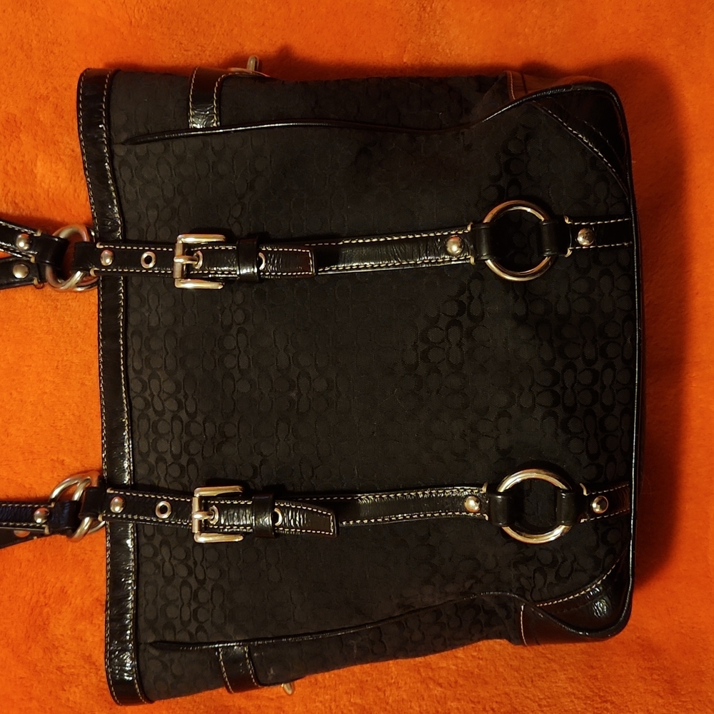 Coach, Mini Cs, Black Buckle Handbag, Purse